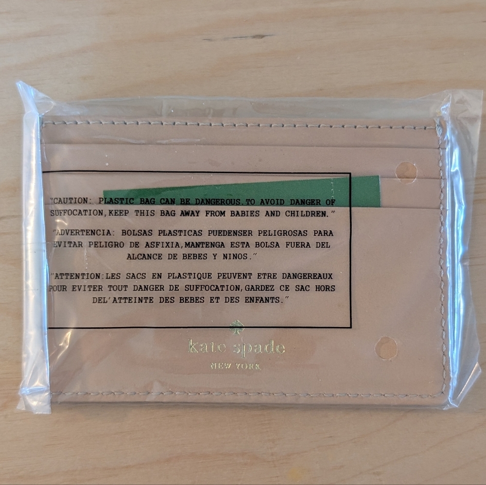 Kate Spade Wellesley Ostrich Card Holder In Color Pool - Picture 2 of 2